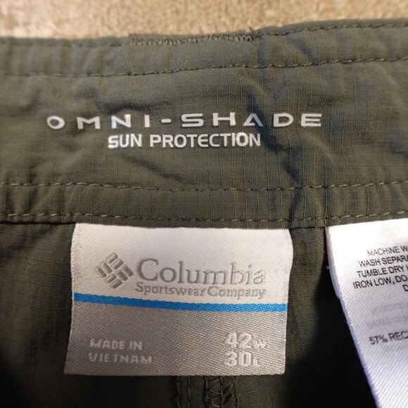 Columbia Silver Ridge Convertible Pants Men’s 42x30 Olive Green Hiking Travel - Picture 3 of 14